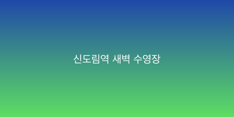 신도림역 새벽 수영장